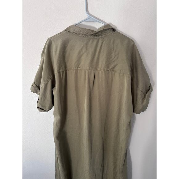 Babaton Aritzia womens Network Dress grunge green utility button down size L - Picture 7 of 9